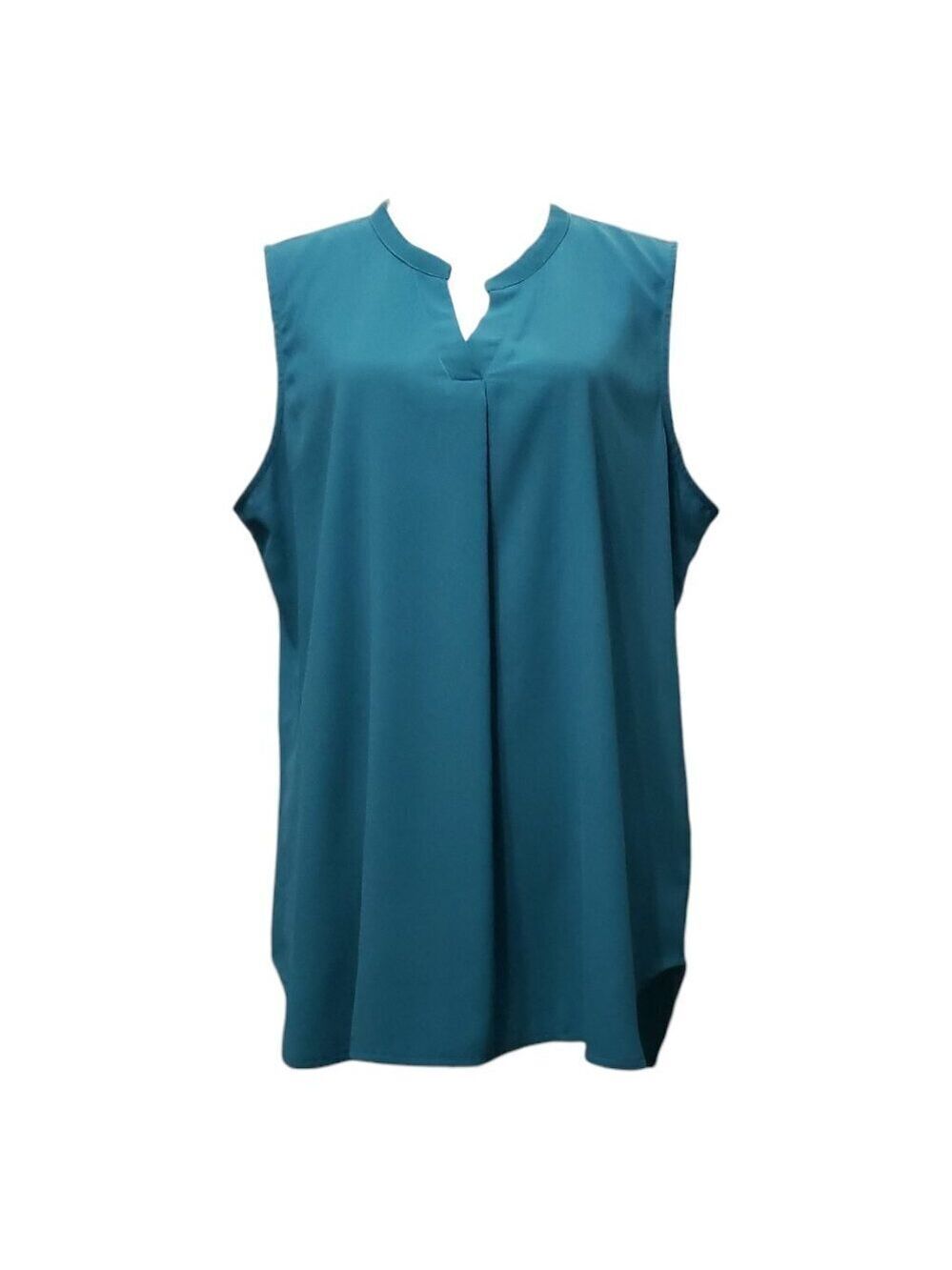 Women's Timeson Teal Sleeveless V-Neck Tank Top Plus Size XL